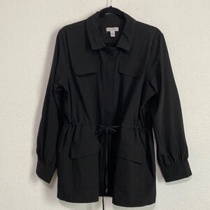 Calvin Klein Black Lightweight Jacket Tie Waist Like New Size L
